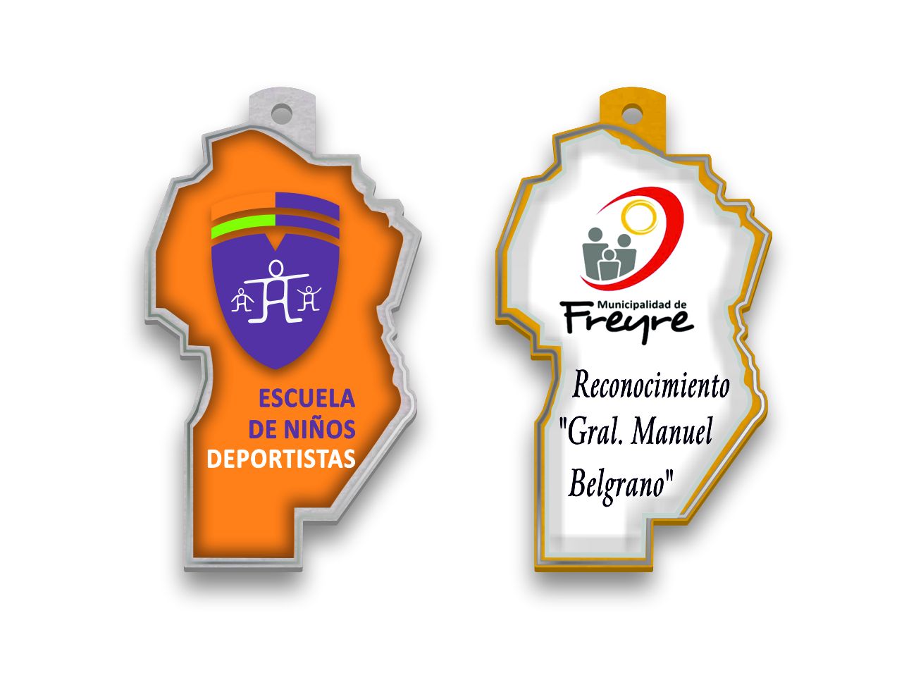 Medalla Modelo Provincia de Córdoba con Filete y Sticker Laqueada